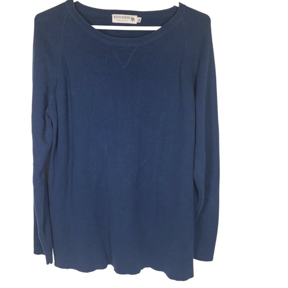 Rino Rossi Knit Sweater Blue Women's Large 100% Cotton Long Sleeve - Picture 14 of 14